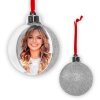 ZEP Рождественская безделушка с фотографией 10x10 см серебристая для подвешивания