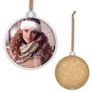 ZEP Photo Christmas Champagne Dekoration mit Bild 8,5x8,5...