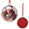 ZEP Photo Рождественское красное украшение с картинкой 8,5x8,5 см для подвешивания