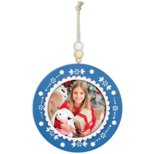 ZEP деревянная рождественская подвеска с картинкой 6x6 см для подвешивания случайный цвет