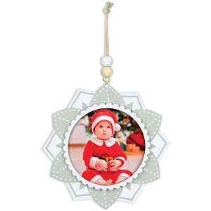 ZEP деревянная рождественская подвеска с картинкой 6x6 см для подвешивания случайный цвет