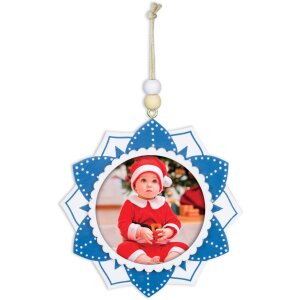 ZEP деревянная рождественская подвеска с картинкой 6x6 см для подвешивания случайный цвет