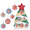 ZEP деревянная рождественская подвеска с картинкой 6x6 см для подвешивания случайный цвет