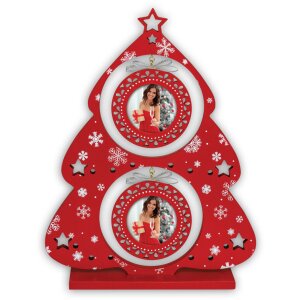 ZEP LK284 Helga Holz-Bilderrahmen Rot 21x5x28 cm für 2 Fotos 6x6 cm