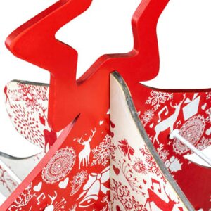 ZEP Weihnachtsbaum Holz Rot Weiß 65 cm hoch 45 cm...