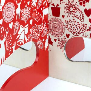 ZEP Weihnachtsbaum Holz Rot Weiß 65 cm hoch 45 cm breit Dekobaum Stecksystem