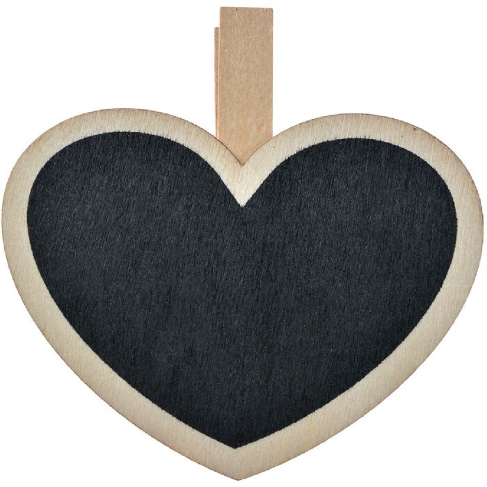 Clayre & Eef 65648 Klammer mit Kreidetafel Holz Schwarz Braun 8x2x8 cm