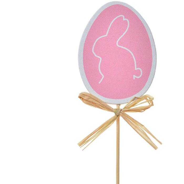 Clayre & Eef 65652P Pflanzenstecker Ei Rosa Holz 6x1x30 cm Landhausstil