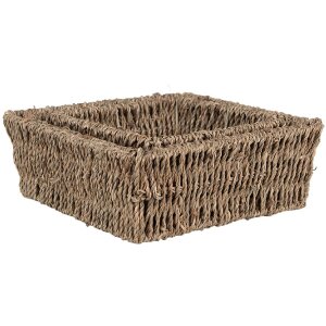 Clayre & Eef 65711 Корзины для хранения Seagrass Набор из 3 коричневых корзин в стиле бохо