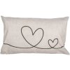 Clayre & Eef CHS36 Kissenhülle Beige Grün Herzmotiv 30x50 cm 100% Polyester