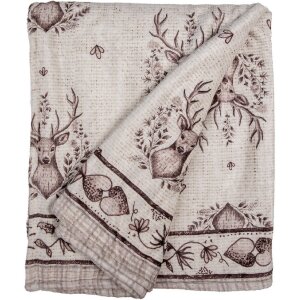 Clayre & Eef GTW60-1 Плед бежево-коричневый 130х180 см Стиль кантри