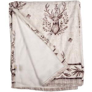 Clayre & Eef GTW60-1 Плед бежево-коричневый 130х180 см Стиль кантри