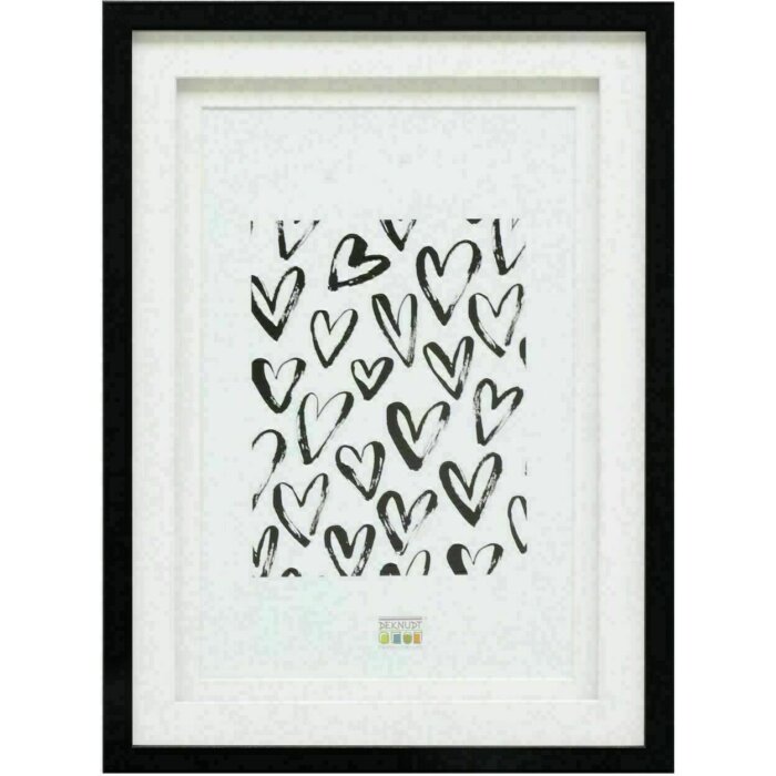 Deknudt S65KK2 Schwarzer Bilderrahmen doppeltes Passepartout 1 Bild 30x40 cm