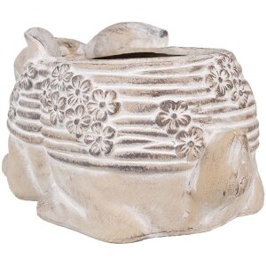 Clayre & Eef 6TE0543 Blumentopf Kaninchen Beige Braun 30x17x13 cm Stein