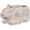 Clayre & Eef 6TE0543 Blumentopf Kaninchen Beige Braun 30x17x13 cm Stein