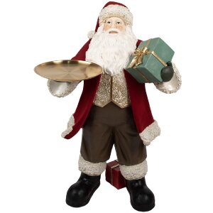 Clayre & Eef 5PR0140 Weihnachtsmann Dekofigur Rot Weiß 56x50x91 cm Polyresin