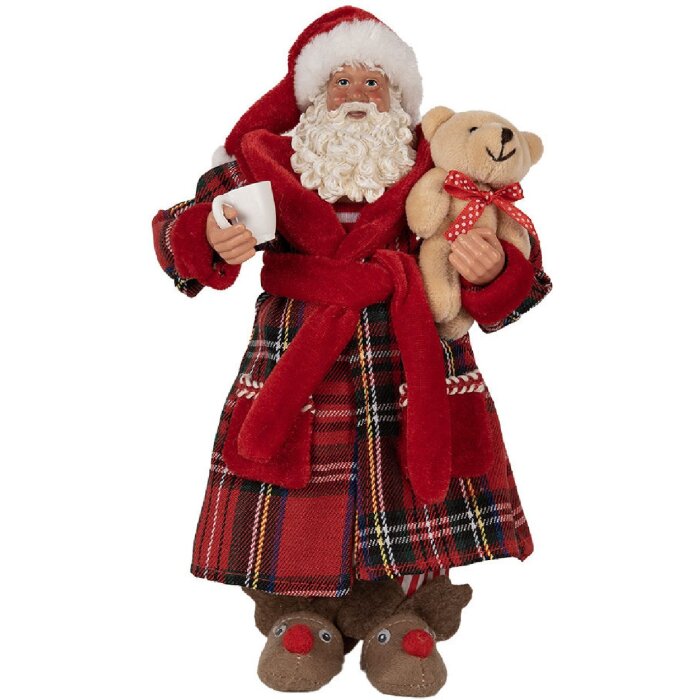 Clayre & Eef 65589 Украшение Дед Мороз красно-белое 16x10x27 см