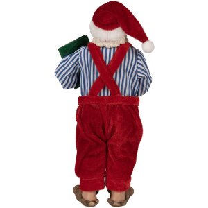Декоративная фигурка Clayre & Eef 65590 Дед Мороз 13x10x27 см красно-белая в стиле кантри