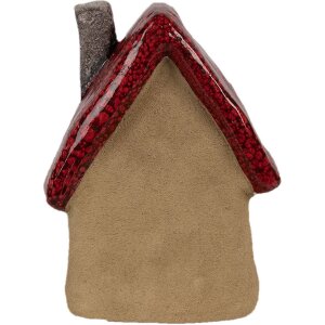 Clayre & Eef 6CE1776 Dekoration Haus Braun Rot 12x9x16 cm Weihnachten Keramik