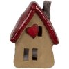Clayre & Eef 6CE1776 Dekoration Haus Braun Rot 12x9x16 cm Weihnachten Keramik