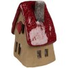 Clayre & Eef 6CE1776 Dekoration Haus Braun Rot 12x9x16 cm Weihnachten Keramik