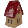 Clayre & Eef 6CE1776 Dekoration Haus Braun Rot 12x9x16 cm Weihnachten Keramik