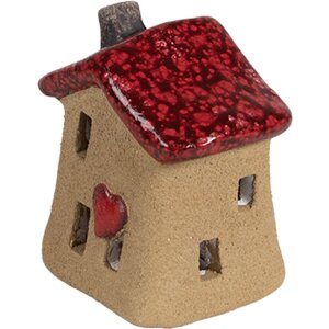 Clayre & Eef 6CE1778 Декоративный домик коричнево-красная керамика 7x6x8 см