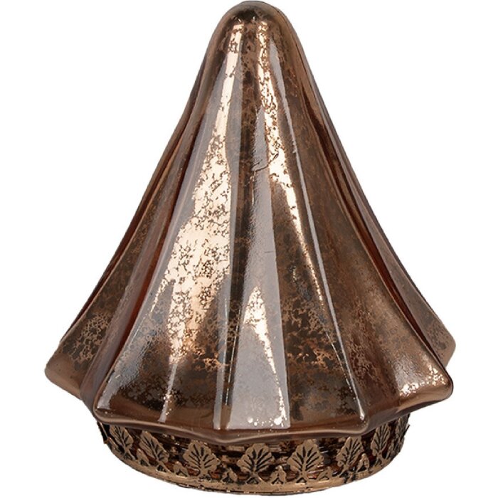 Clayre & Eef 6GL4570KO Рождественская елка светодиодная стеклянная Ø 14x16 см медь винтажный вид