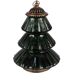 Clayre & Eef 6GL4574GR Weihnachtsbaum LED Glas...