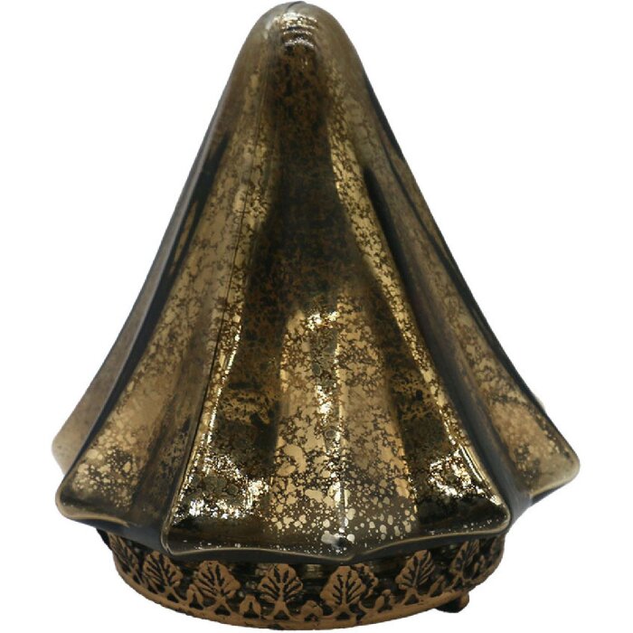 Clayre & Eef 6GL4588 Рождественская елка LED Золотое стекло Ø 14x16 см 2xAAA