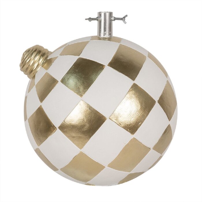 Clayre & Eef 6MG0053 Weihnachtsbaumständer Weiß Gold 42x42x44 cm