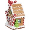 Clayre & Eef 6PR4254 Weihnachtsanhänger Lebkuchenhaus Braun Weiß 7x5x9 cm