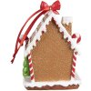 Clayre & Eef 6PR4254 Weihnachtsanhänger Lebkuchenhaus Braun Weiß 7x5x9 cm