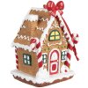 Clayre & Eef 6PR4254 Weihnachtsanhänger Lebkuchenhaus Braun Weiß 7x5x9 cm