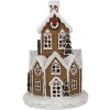 Clayre & Eef 6PR4307 Рождественский дом LED Ø 21x33 см коричнево-розовый 3xAAA