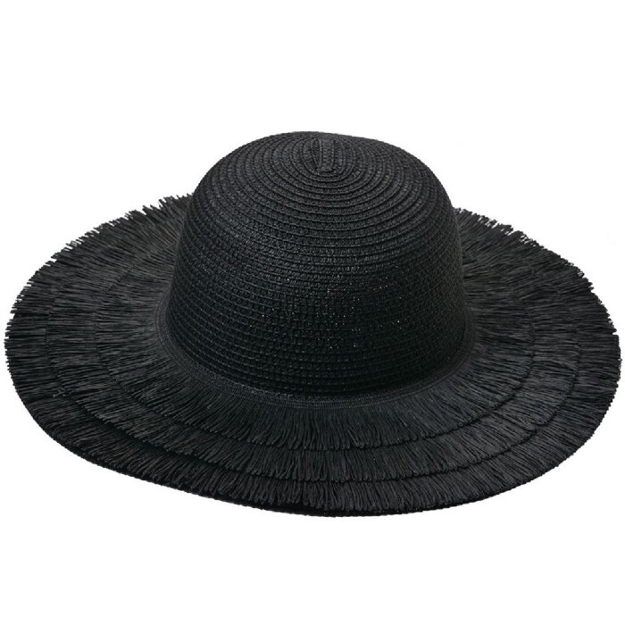 Juleeze JZHA0102Z Damenhut schwarz Fransen-Design Eleganz