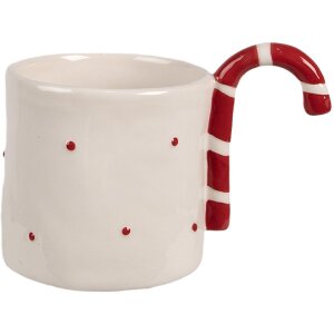 Clayre & Eef 6CEMU0153 Becher Beige Rot Keramik 325...