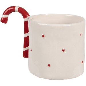 Clayre & Eef 6CEMU0153 Becher Beige Rot Keramik 325...