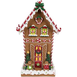 Clayre & Eef 6PR4251 Lebkuchenhaus Dekoration Braun...