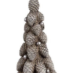 Clayre & Eef 6PR4298 Dekobaum Braun Weiß Ø 7x19 cm Landhausstil Polyresin