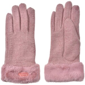 Juleeze JZGL0090P Handschuhe rosa 9x23x2 cm mit Fellbesatz