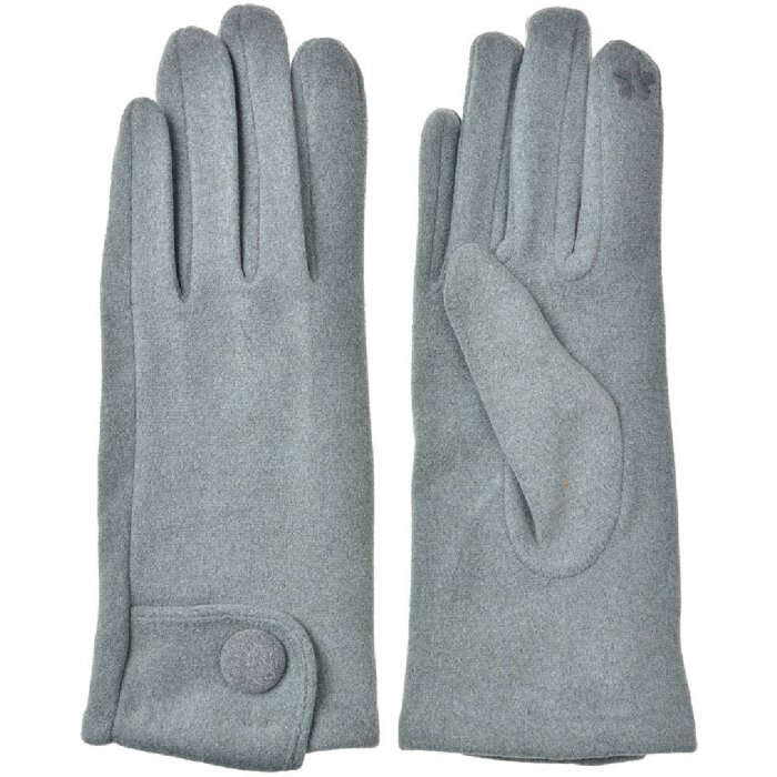 Juleeze JZGL0095G Winterhandschuhe grau 9x23x1 cm mit Knopfapplikation