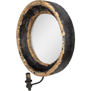 Clayre & Eef 52S313 Wandspiegel mit Lampe Braun...