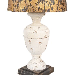 Clayre & Eef 6LMC0090 Настольная лампа бежево-черная Ø 36x65 см E27 max 1x60W