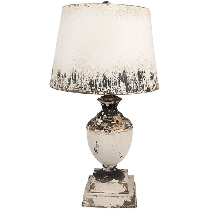 Clayre & Eef 6LMC0091 Настольная лампа бежевая Ø 32x60 см дерево железо E27 60W