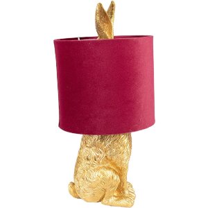 Clayre & Eef 6LMC0099GOVBU Настольная лампа Rabbit Gold Red Ø 20x43 см E27 60W