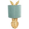 Clayre & Eef 6LMC0099GOVLGR Tischlampe Kaninchen Gold Grün Ø 20x43 cm E27 60W