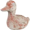 Clayre & Eef 6TE0552 Украшение Утка серо-красная 15x8x12 см Камень античный