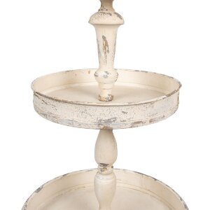 Clayre & Eef 6Y5654 Etagere Eisen Beige Ø 42x75 cm Vintage 3 Etagen