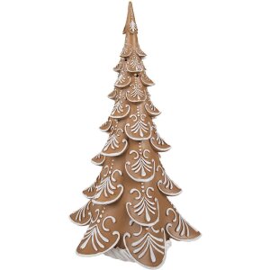 Clayre & Eef 6PR3905GG Weihnachtsbaum LED Braun Beige...